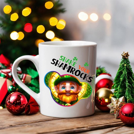 Schütteln Sie Ihre Kleeblätter - Irish Folklore Fe Zweifarbige Tasse