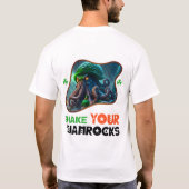 Schütteln Sie Ihre Kleeblätter - Schimmerndes Klee T-Shirt (Rückseite)