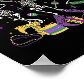 Schütteln Sie Ihren Bootie Skeleton Mardi Gras Cow Poster (Ecke)
