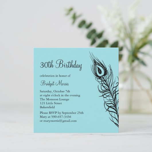 Schütteln Sie Ihren Schwanz Feathday einladen türk Einladung (Stehend Vorderseite)