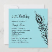 Schütteln Sie Ihren Schwanz Feathers 21. Geburtsta Einladung (Vorderseite)