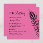 Schütteln Sie Ihren Schwanz Feathers Birthday Invi Einladung (Vorne/Hinten)