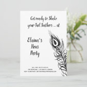Schütteln Sie Ihren Schwanz Feathers Hens Party sc Einladung (Stehend Vorderseite)
