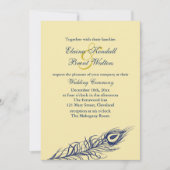 Schütteln Sie Ihren Schwanz Feathers Hochzeitsgelb Einladung (Vorderseite)