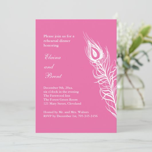 Schütteln Sie Ihren Schwanz Feathers Probe Abendes Einladung (Stehend Vorderseite)