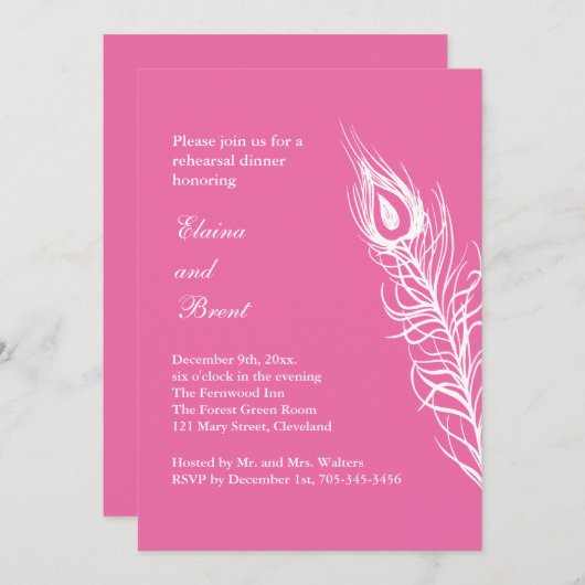 Schütteln Sie Ihren Schwanz Feathers Probe Abendes Einladung (Vorne/Hinten)