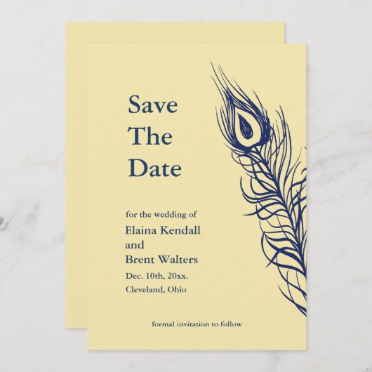 Schütteln Sie Ihren Schwanz Feathers Save the Date (Vorne/Hinten)