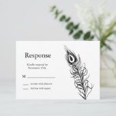 Schütteln Sie Ihren Schwanz Feathers UAWG (weiß) RSVP Karte (Stehend Vorderseite)