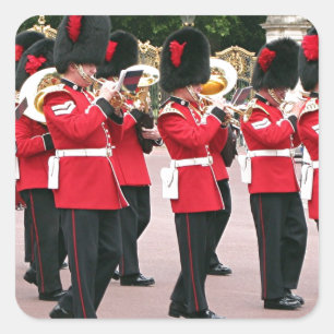 Schutz-Band, Buckingham Palace, London, England Quadratischer Aufkleber