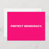 Schutz der Demokratie - Moderne Typografie - heiß  Postkarte (Vorne/Hinten)