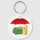 Schutz der finanziellen Sicherheit mit Rotem Schir Schlüsselanhänger (Vorderseite)