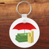 Schutz der finanziellen Sicherheit mit Rotem Schir Schlüsselanhänger (Vorderseite)