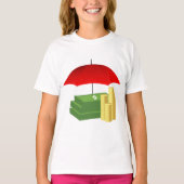 Schutz der finanziellen Sicherheit mit Rotem Schir T-Shirt (Vorderseite)