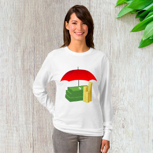 Schutz der finanziellen Sicherheit mit Rotem Schir T-Shirt