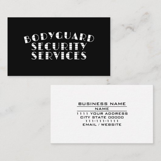 Schutz der Führungskraft des Sicherheitsdienstes Visitenkarte (Vorne/Hinten)