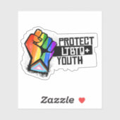 Schutz der LGBTQ+-Jugend Aufkleber (Blatt)