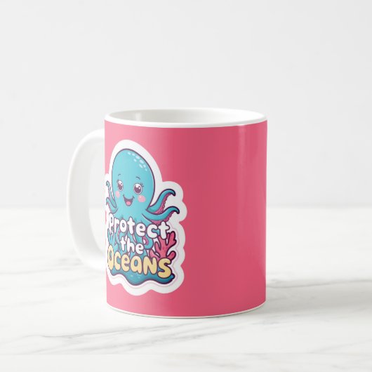 Schutz der Octopus-Tasse Kaffeetasse (Vorderseite Links)