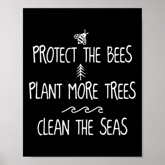 Schutz der Pflanze der Bienen mehr Bäume reinigen Poster (Vorne)