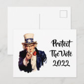 Schutz der Vote 2022 Postkarte (Vorne/Hinten)