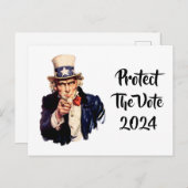 Schutz der Vote 2024 Postkarte (Vorne/Hinten)