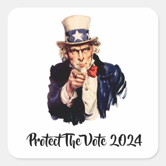 Schutz der Wählerliste 2024 Quadratischer Aufkleber (Vorderseite)