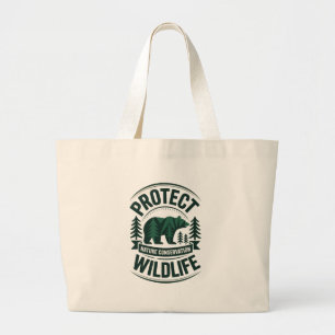 Schutz der Wildtier-Naturschutz-Abzeichen-Design Jumbo Stoffbeutel