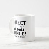 Schutz der Wissenschaft Kaffeetasse (Vorderseite Links)