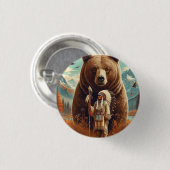 Schutz des Bärenkriegers. Button (Vorne & Hinten)