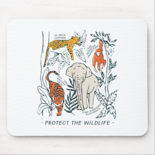 Schutz des botanischen Shirts Wildlife Botanic Cha Mousepad