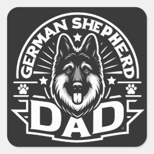 Schutz des deutschen Schäferhundes Vater Proud Jou Quadratischer Aufkleber