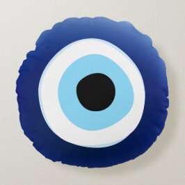 Schutz des Mittelmeers vor bösem Auge Rundes Kissen