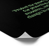 SCHUTZ DES PLANETEN GERETTET ERDE Öko Grüne Kunst Poster (Ecke)