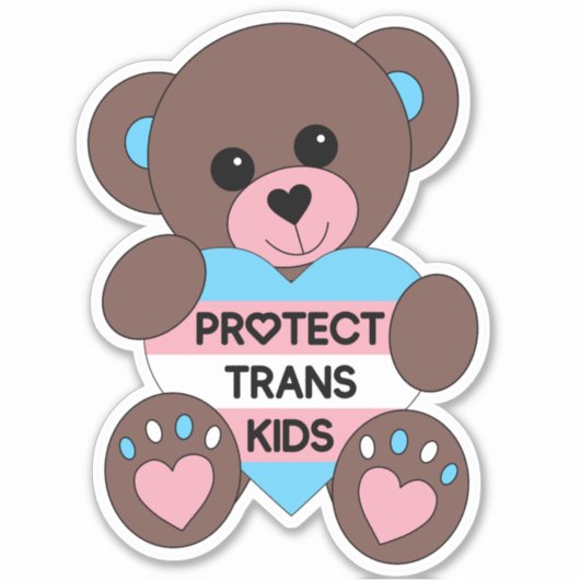 Schutz des Teddy-Bären Trans Kids Prilag Aufkleber (Vorderseite)