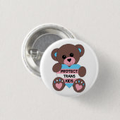Schutz des Teddy-Bären Trans Kids Prilag Button (Vorne & Hinten)