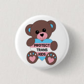 Schutz des Teddy-Bären Trans Kids Prilag Button (Vorderseite)