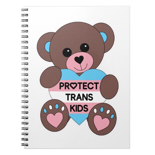 Schutz des Teddy-Bären Trans Kids Prilag Notizblock (Vorderseite)