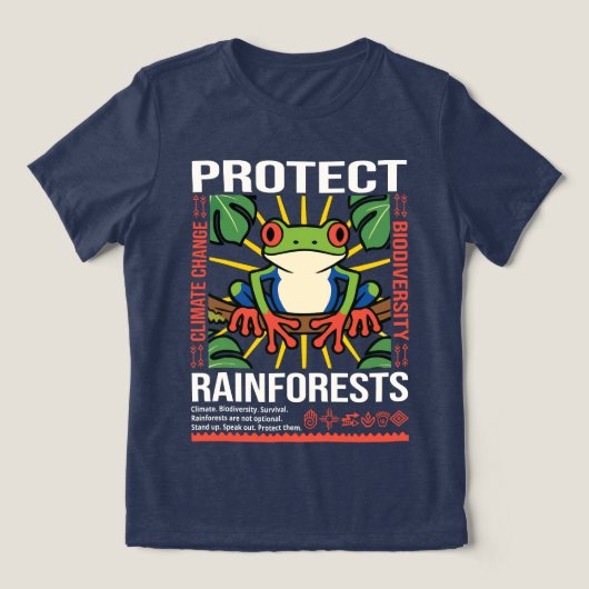 Schutz des Umweltbewusstseins der Regenwälder Tri-Blend Shirt (Design Vorderseite)