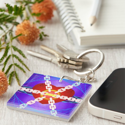 Schutz einer beschädigten Herzkette Schlüsselanhänger (Vorderseite rechts)