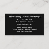 Schutz-Hundetraining und -verkäufe Visitenkarte (Rückseite)