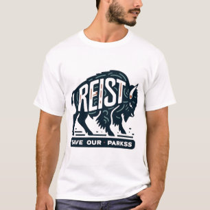 Schutz öffentlicher Landschaften Vintager Bison Re T-Shirt
