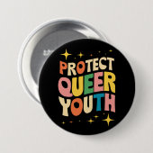 Schutz Queer Jugendschutz Trans Kids LGBTQ Button (Vorne & Hinten)