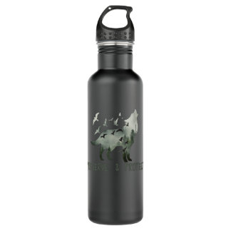 Schutz und Schutz des Nationalparks Wolf Edelstahlflasche