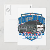 Schutz und Service des Staat von Polizeiwagen in L Postkarte (Vorne/Hinten)