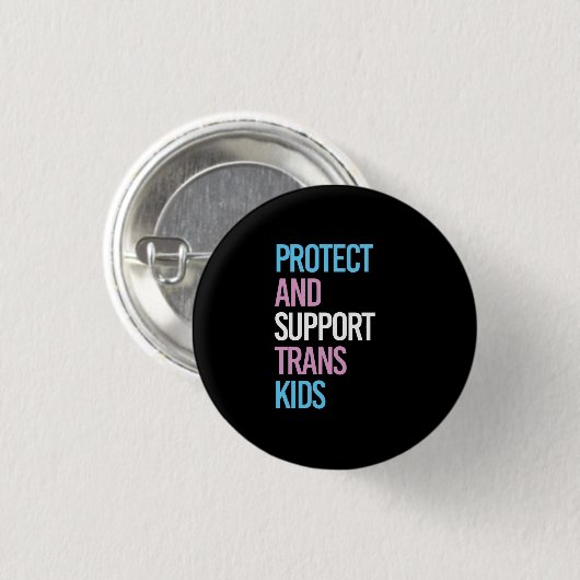 Schutz und Unterstützung von Trans Kids Button (Vorne & Hinten)