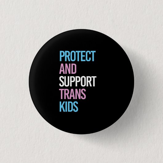 Schutz und Unterstützung von Trans Kids Button (Vorderseite)