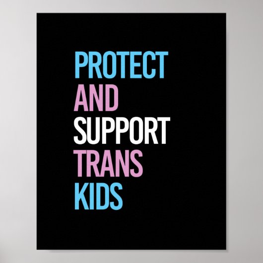 Schutz und Unterstützung von Trans Kids Poster (Vorne)