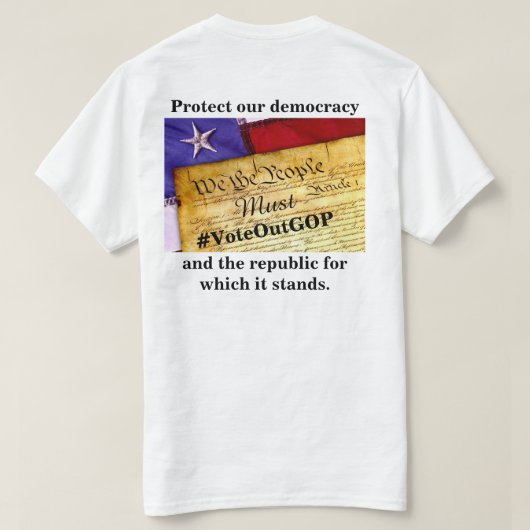 Schutz unserer Demokratie und der Republik T-Shirt (Design Rückseite)