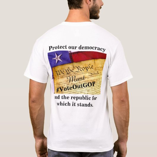 Schutz unserer Demokratie und der Republik T-Shirt (Rückseite)