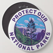 Schutz unserer nationalen Parkunterstützung Button (Vorne & Hinten)