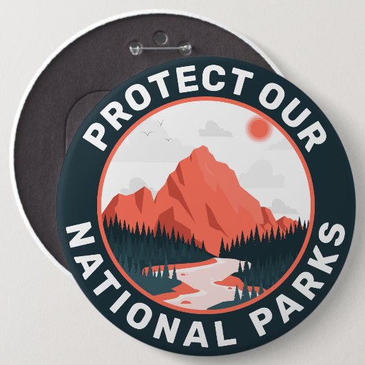 Schutz unserer nationalen Parkunterstützung Button (Vorne & Hinten)